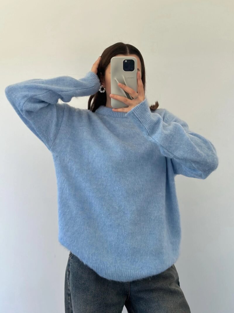 Pull en lain doux Bleu bébé