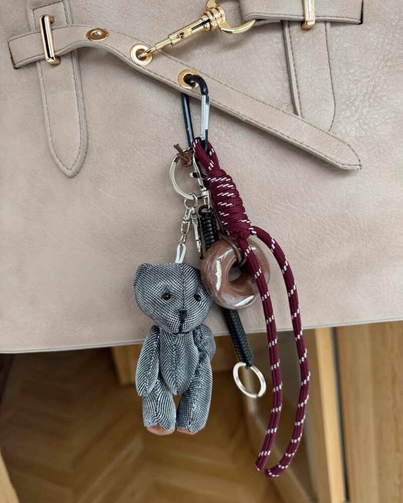 Grey Teddy Bag Charm